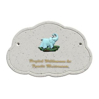 Decoramic Wolkentraum Granitgrau, Motiv Elefant