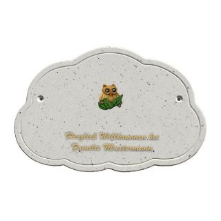 Decoramic Wolkentraum Granitgrau, Motiv Eule Kind Familie