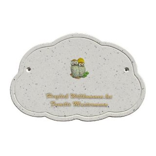 Decoramic Wolkentraum Granitgrau, Motiv Eulen schlank