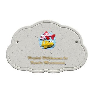 Decoramic Wolkentraum Granitgrau, Motiv Fische Koi