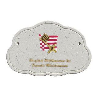 Decoramic Wolkentraum Granitgrau, Motiv Flagge Schlssel
