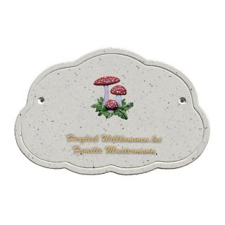 Decoramic Wolkentraum Granitgrau, Motiv Fliegenpilz