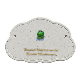 Decoramic Wolkentraum Granitgrau, Motiv Frosch Kind Familie