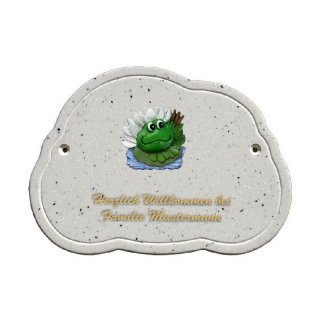 Decoramic Wolkentraum Granitgrau, Motiv Frosch Vater Familie