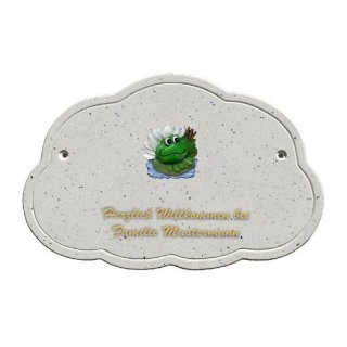 Decoramic Wolkentraum Granitgrau, Motiv Frosch Vater Familie