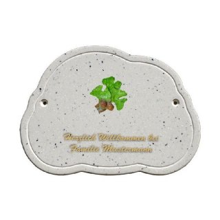 Decoramic Wolkentraum Granitgrau, Motiv Ginkgo