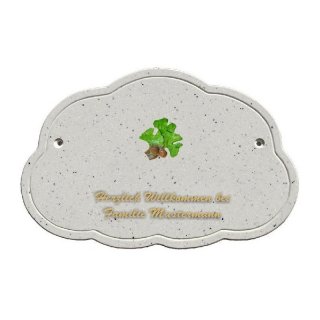Decoramic Wolkentraum Granitgrau, Motiv Ginkgo
