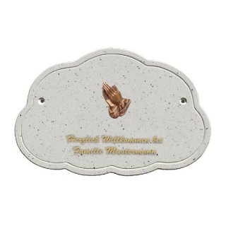 Decoramic Wolkentraum Granitgrau, Motiv Hnde betend bronze