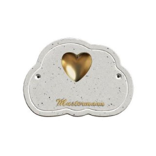 Decoramic Wolkentraum Granitgrau, Motiv Herz Gold