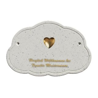 Decoramic Wolkentraum Granitgrau, Motiv Herz Gold