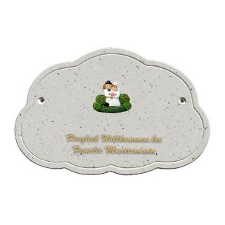 Decoramic Wolkentraum Granitgrau, Motiv Hochzeitspaar