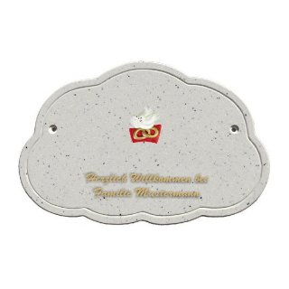 Decoramic Wolkentraum Granitgrau, Motiv Hochzeitstauben