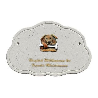 Decoramic Wolkentraum Granitgrau, Motiv Hund Knochen