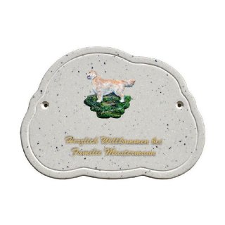 Decoramic Wolkentraum Granitgrau, Motiv Hund Retriever