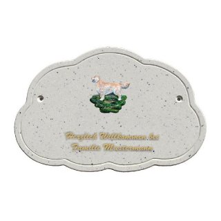 Decoramic Wolkentraum Granitgrau, Motiv Hund Retriever