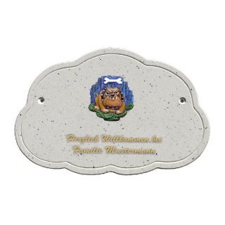 Decoramic Wolkentraum Granitgrau, Motiv Hund wtend