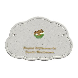 Decoramic Wolkentraum Granitgrau, Motiv Hundliegend