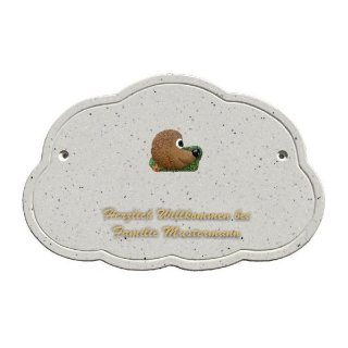 Decoramic Wolkentraum Granitgrau, Motiv Igel Mutter Familie