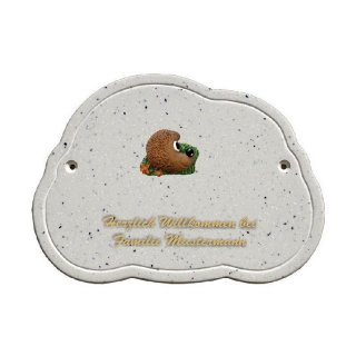 Decoramic Wolkentraum Granitgrau, Motiv Igel Vater Familie