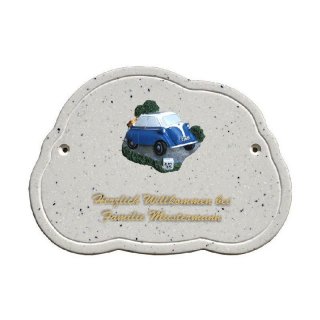 Decoramic Wolkentraum Granitgrau, Motiv Isetta
