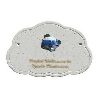 Decoramic Wolkentraum Granitgrau, Motiv Isetta