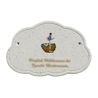 Decoramic Wolkentraum Granitgrau, Motiv Jogger