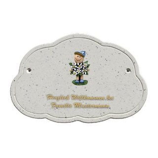 Decoramic Wolkentraum Granitgrau, Motiv Junge Blumen