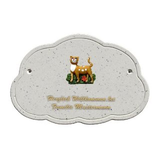 Decoramic Wolkentraum Granitgrau, Motiv Katze Schwanz
