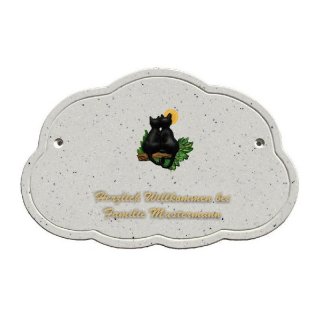 Decoramic Wolkentraum Granitgrau, Motiv Katzen Mond