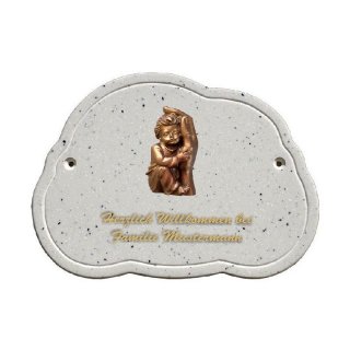 Decoramic Wolkentraum Granitgrau, Motiv Kind Hand bronze