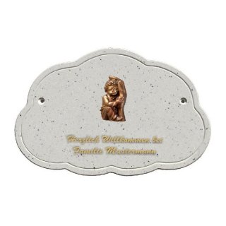Decoramic Wolkentraum Granitgrau, Motiv Kind Hand bronze