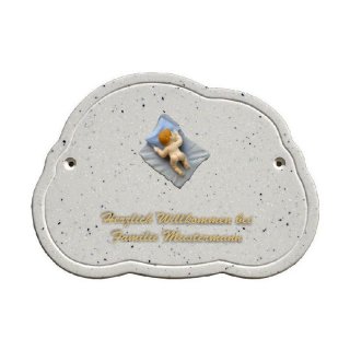 Decoramic Wolkentraum Granitgrau, Motiv Kind auf Decke Junge
