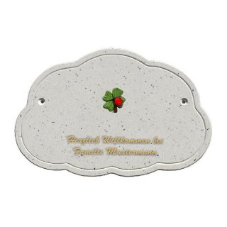 Decoramic Wolkentraum Granitgrau, Motiv Kleeblatt