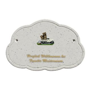 Decoramic Wolkentraum Granitgrau, Motiv Lastwagen