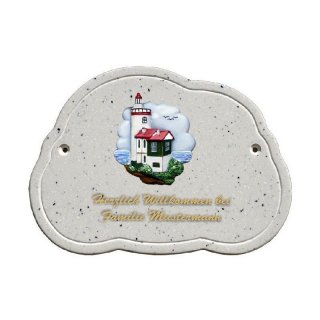 Decoramic Wolkentraum Granitgrau, Motiv Leuchtturm Marken
