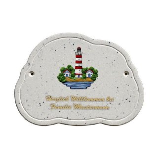 Decoramic Wolkentraum Granitgrau, Motiv Leuchtturm Westerhever