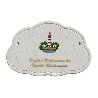 Decoramic Wolkentraum Granitgrau, Motiv Leuchtturm Westerhever