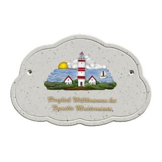Decoramic Wolkentraum Granitgrau, Motiv Leuchtturm