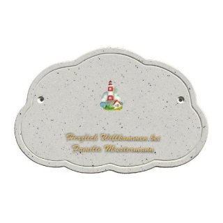 Decoramic Wolkentraum Granitgrau, Motiv Leuchtturm