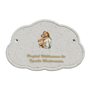 Decoramic Wolkentraum Granitgrau, Motiv Madonna Kind wei