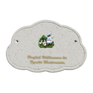 Decoramic Wolkentraum Granitgrau, Motiv Mdchen Gnse