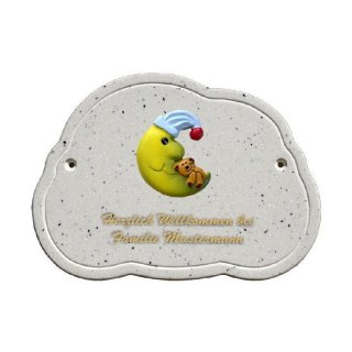 Decoramic Wolkentraum Granitgrau, Motiv Mond Kinderzimmer