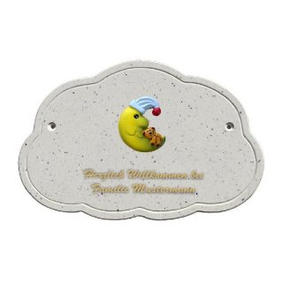 Decoramic Wolkentraum Granitgrau, Motiv Mond Kinderzimmer