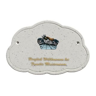 Decoramic Wolkentraum Granitgrau, Motiv Motorrad