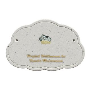 Decoramic Wolkentraum Granitgrau, Motiv Motorrad