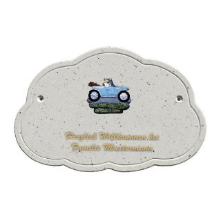 Decoramic Wolkentraum Granitgrau, Motiv Oldtimer
