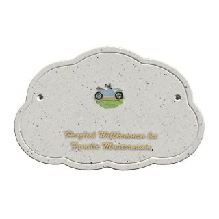 Decoramic Wolkentraum Granitgrau, Motiv Oldtimer