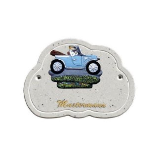 Decoramic Wolkentraum Granitgrau, Motiv Oldtimer