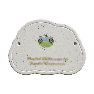 Decoramic Wolkentraum Granitgrau, Motiv Oldtimer