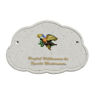 Decoramic Wolkentraum Granitgrau, Motiv Papagei